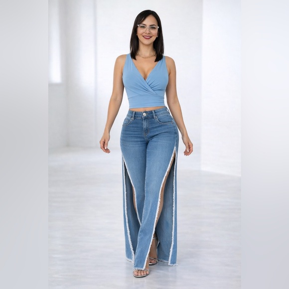 TEMPTATION CUT DENIM Slit Pants – Bold Move Edition - Picture 3 of 15